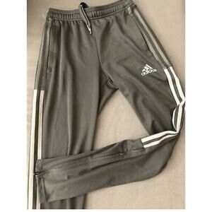 Adidas Pants Aeroready Gray Running Track Pants Size Xl 30x33